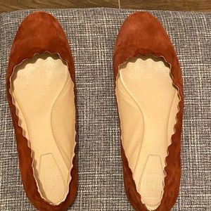 Chloe Flats - Burnt Orange / Red Suede - Great Condition!